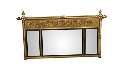 Lot 211 - A Regency style giltwood and gesso overmantel mirror