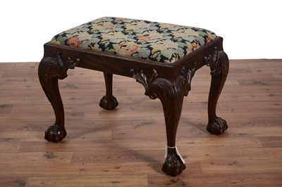 Lot 65 - A Victorian carved mahogany stool