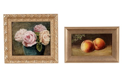 Lot 135 - Joseph Dixon Clark - Garden Roses, and Peaches | oil