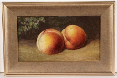 Lot 135 - Joseph Dixon Clark - Garden Roses, and Peaches | oil