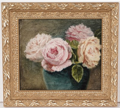 Lot 135 - Joseph Dixon Clark - Garden Roses, and Peaches | oil
