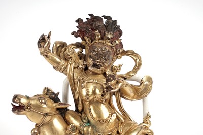Lot 886 - A Sino-Tibetan gilt bronze figure of the Goddess Palden Lhamo