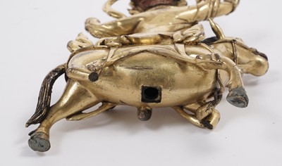 Lot 886 - A Sino-Tibetan gilt bronze figure of the Goddess Palden Lhamo