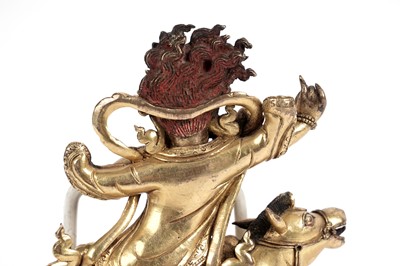 Lot 886 - A Sino-Tibetan gilt bronze figure of the Goddess Palden Lhamo
