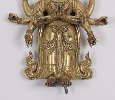 Lot 888 - A Sino-Tibetan gilt bronze figure of Avalokitesvara