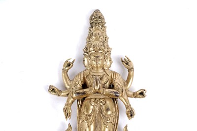 Lot 888 - A Sino-Tibetan gilt bronze figure of Avalokitesvara