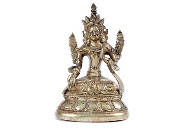 Lot 889 - A Tibetan bronze figure of White Tara