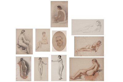 Lot 20 - 20th Century British School - Nine female nude studies | pastel drawings