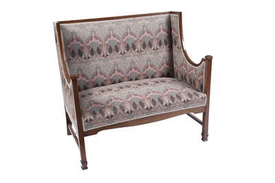 Lot 1417 - An early 20th Century Arts & Crafts Liberty style settee in the manner of Walter Frederick Cave