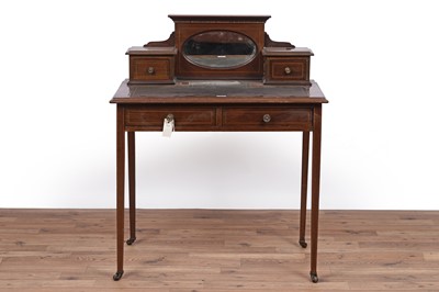 Lot 13 - An Edwardian inlaid mahogany writing desk