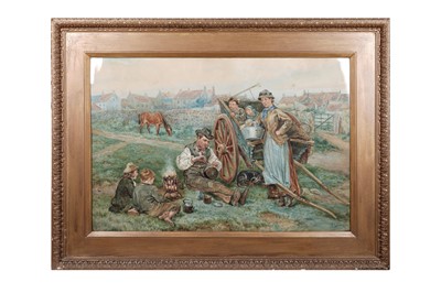 Lot 1132 - Ralph Hedley - The Tinker's Family | watercolour