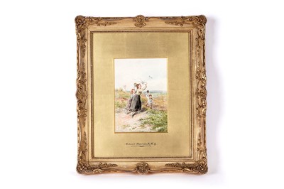 Lot 271 - In the manner of Myles Birket Foster - Chasing Butterflies | watercolour