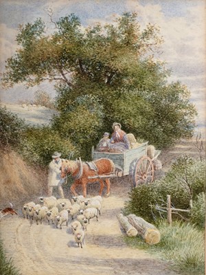 Lot 1595 - In the manner of Myles Birket Foster - The Market Cart | watercolour