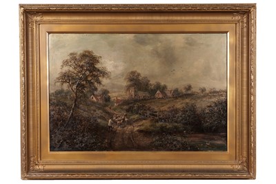 Lot 132 - 19th Century British School - Pastoral Scene with Shepherd and Flock | oil