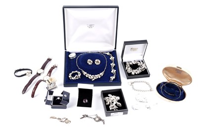 Lot 272 - A collection of watches, silver, and costume jewellery