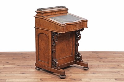 Lot 7 - A Victorian burr walnut and walnut davenport