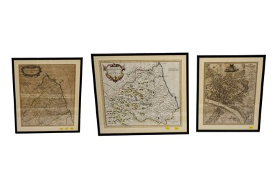 Lot 288 - Three framed antique maps of the North East