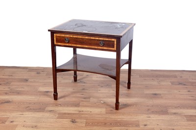 Lot 3 - A Georgian-style mahogany and satinwood banded side table