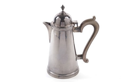 Lot 402 - A George V silver cafe-au-lait pot