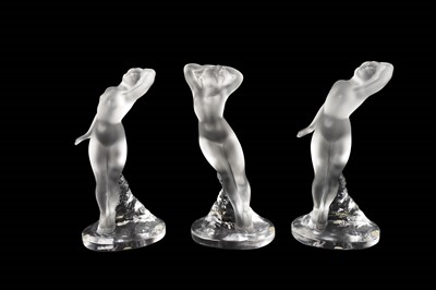 Lot 888 - Three Lalique nude dancers