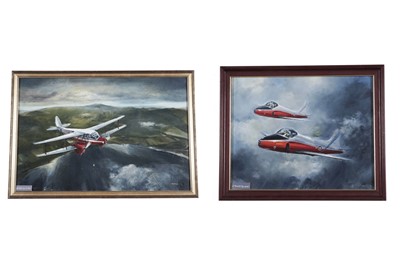 Lot 932A - Thomas 'Tom' Dack - Jet Provosts RAF Cranwell and Rapide Over Scotland | oil paintings