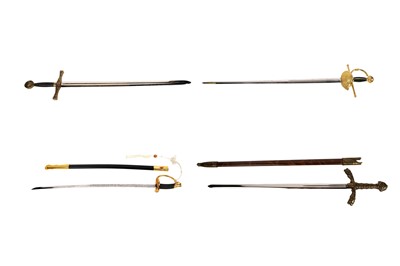 Lot 928 - A collection of four modern reproduction swords including: Excalibur; and others