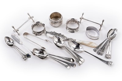 Lot 422 - A selection of silver cutlery and tableware