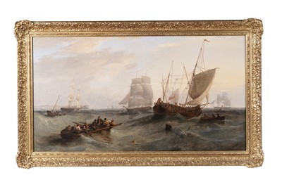 Lot 1142 - John Wilson Carmichael - Replenishing a sailing barge off the Coast | oil