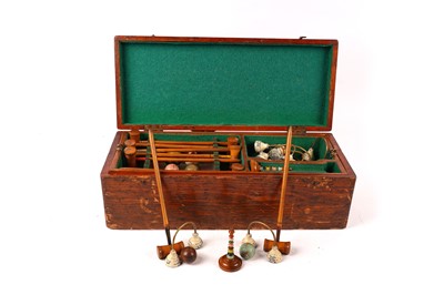 Lot 1393 - An early 20th Century table croquet set