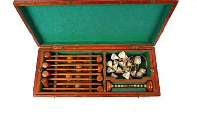 Lot 1393 - An early 20th Century table croquet set
