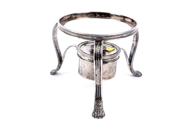 Lot 428 - A Georgian silver spirit burner and stand