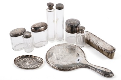 Lot 431 - A selection of silver dressing accessories