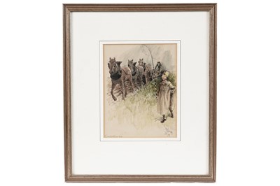 Lot 28 - Hugh Thomson RI - Whistling Boy, illustration for 'Our Village' | pen and ink with watercolour