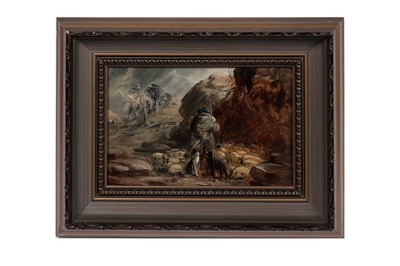 Lot 1097 - Attributed to John Linnell - A Scottish shepherd in tam o' shanter | oil