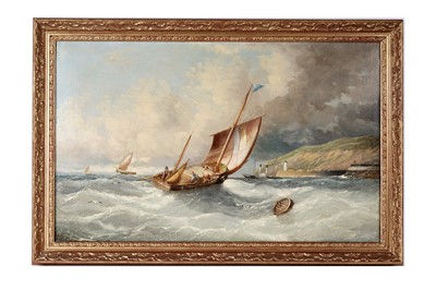 Lot 111 - Late 19th Century British School - Fishing boats off the coast | oil