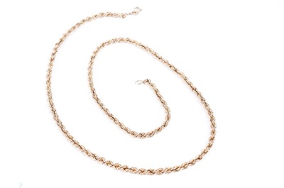 Lot 65A - A 9ct yellow gold twist link chain necklace