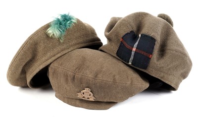 Lot 88 - A Second World War Period General Service beret; and two tam o' shanters