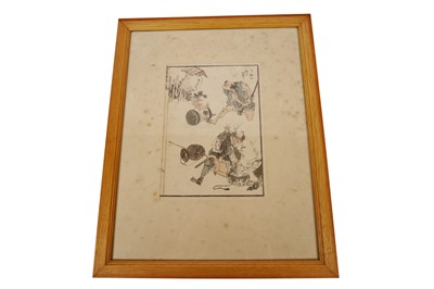 Lot 206 - After Katsushika Hokusai: ten ukiyo-e woodblock prints from the Hokusai Manga series