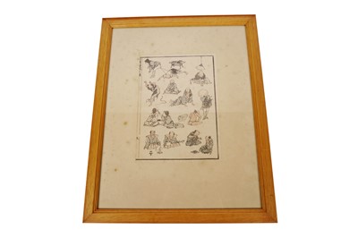 Lot 206 - After Katsushika Hokusai: ten ukiyo-e woodblock prints from the Hokusai Manga series