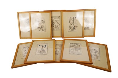 Lot 206 - After Katsushika Hokusai: ten ukiyo-e woodblock prints from the Hokusai Manga series