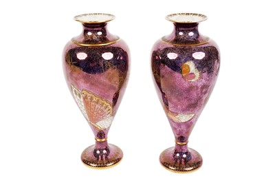 Lot 382 - A pair of Carlton Ware Armand Lustre baluster vases