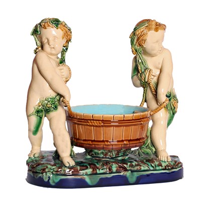 Lot 42 - A mid-19th Century majolica pottery group