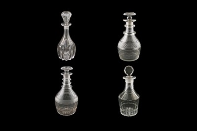 Lot 78 - Four 19th Century cut-glass decanters