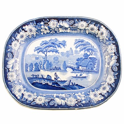 Lot 44 - An early Victorian 'Wild Rose' pattern meat plate