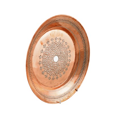 Lot 177 - A North African copper dish