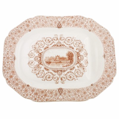 Lot 45 - Of Eton College interest: a large Victorian 'tree & well' meat plate by Copeland & Garrett