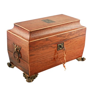 Lot 431 - A Regency rosewood sarcophagus-shaped tea caddy