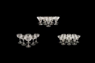 Lot 76 - Twenty-seven vine decorated wine and port glasses