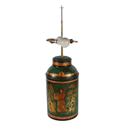 Lot 299 - A mid-19th Century tea tin/lamp