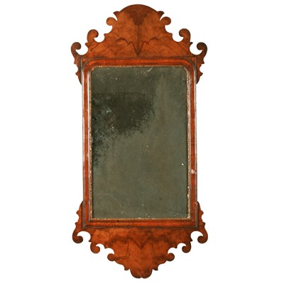 Lot 327 - A George II style figured walnut framed wall mirror